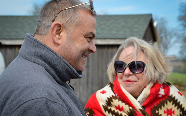 Council members David Yungmann and Deb Jung at the Farm Academy in 2019