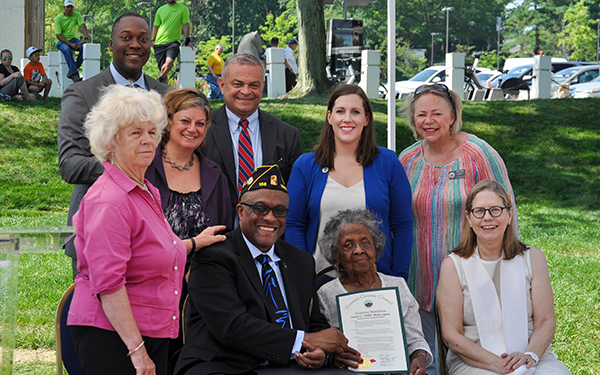 Council members at the Veterans Monument Proclamation
